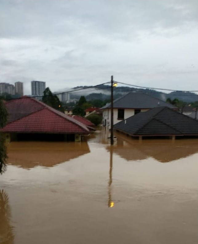  8州大水灾.茜拉爬上屋顶避难 林德荣受困灾区