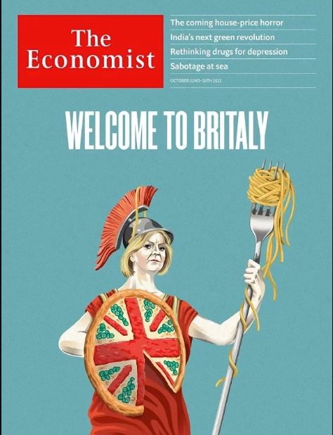 看世界)「歡迎來到英大利」特拉斯下臺後的最新《經濟學人》封面挨轟