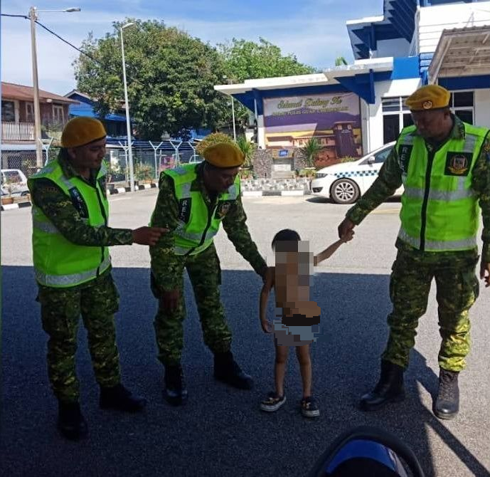 （大北馬）3歲女童穿紙尿片走出門外所幸被志願警衛員發現安全送回給父母