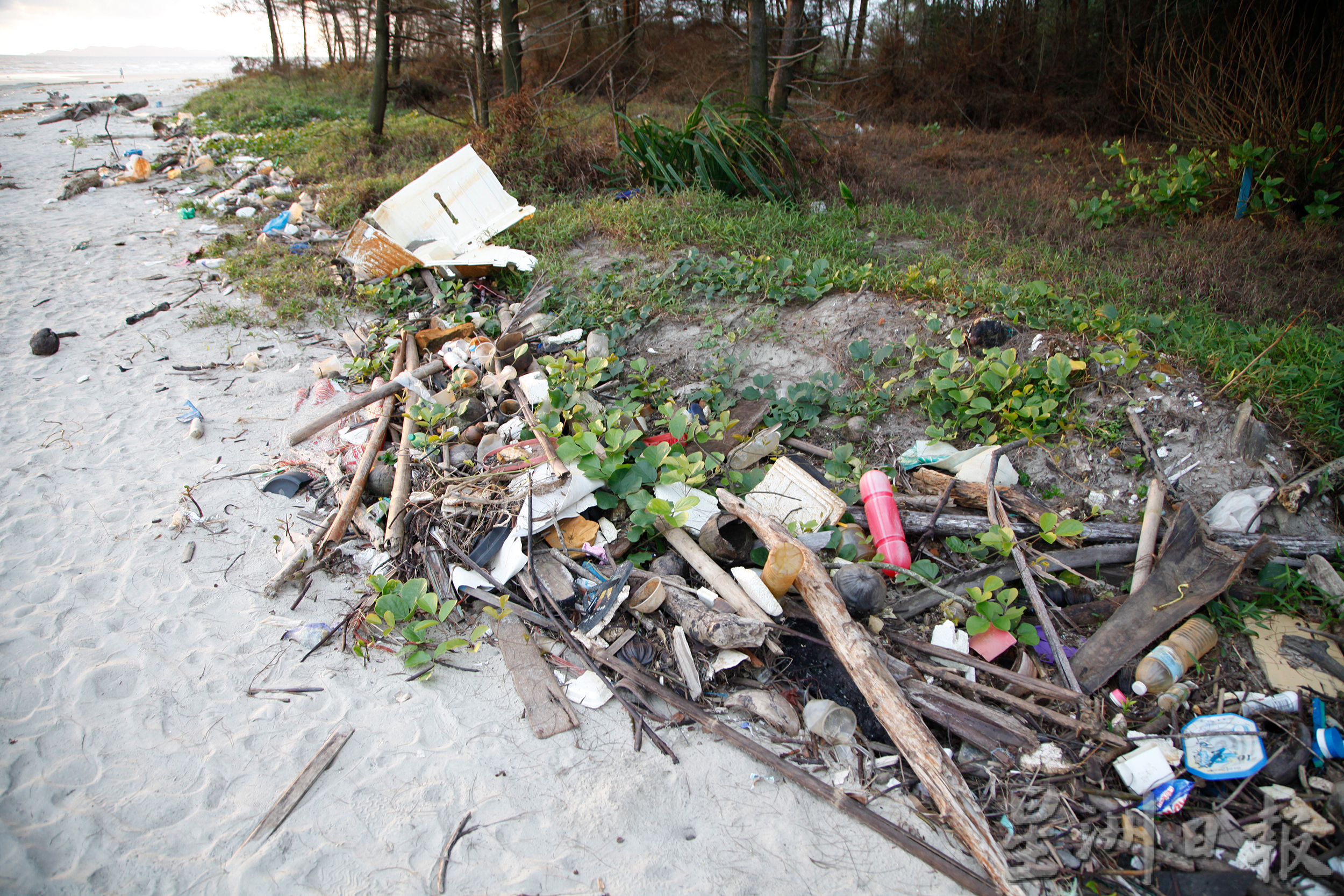 东：登州政府子公司EPIC与非政府组织“Geng Plastik Ija”及登嘉楼马来西亚大学环保团体“绿色战士”联合举行清洁沙滩活动，在短短3个小时共清理了超过1公吨的垃圾。