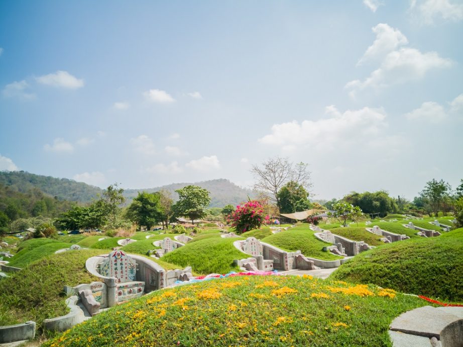 Landscape of Qingming Festival or Tomb Sweeping day in Saraburi,