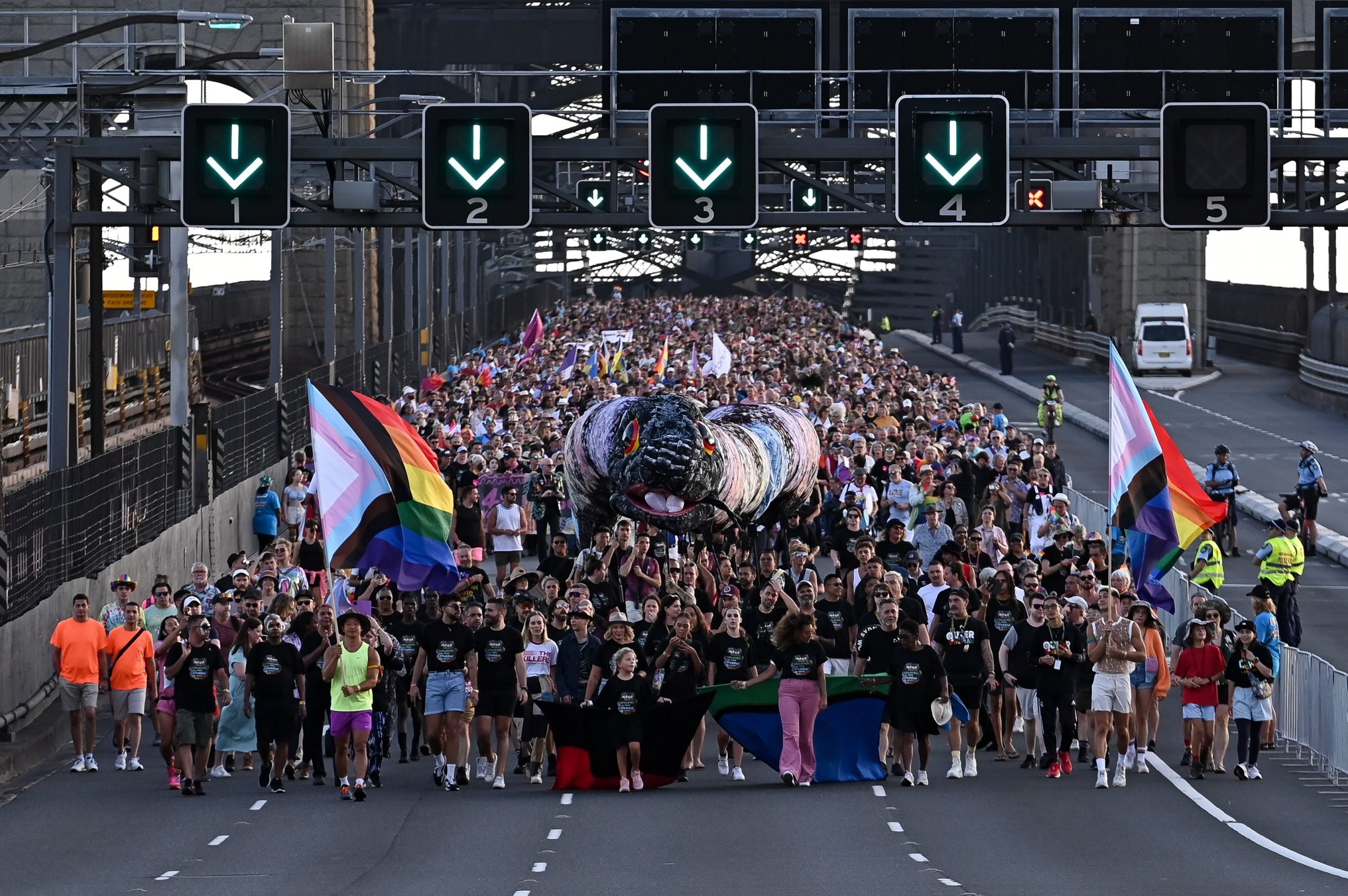 澳洲WorldPride同志游行闭幕 逾5万人比肩穿越悉尼海港大桥