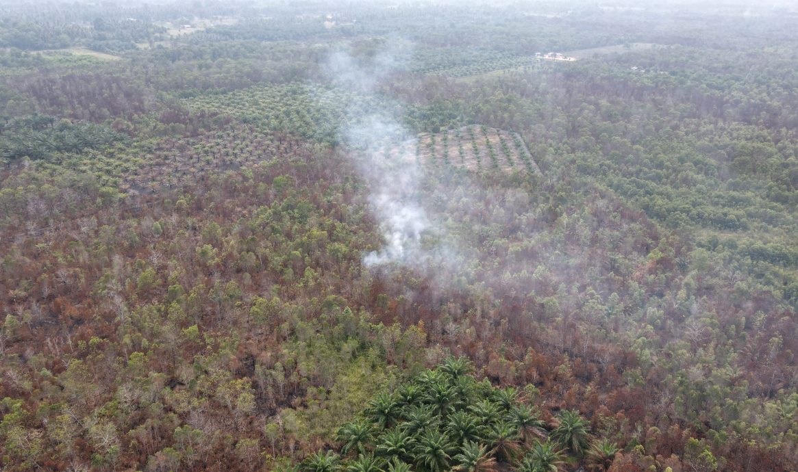 东：天气酷热，泥炭地燃烧，万捷县的甘榜柏力斯拉浪遭烟霾笼罩！