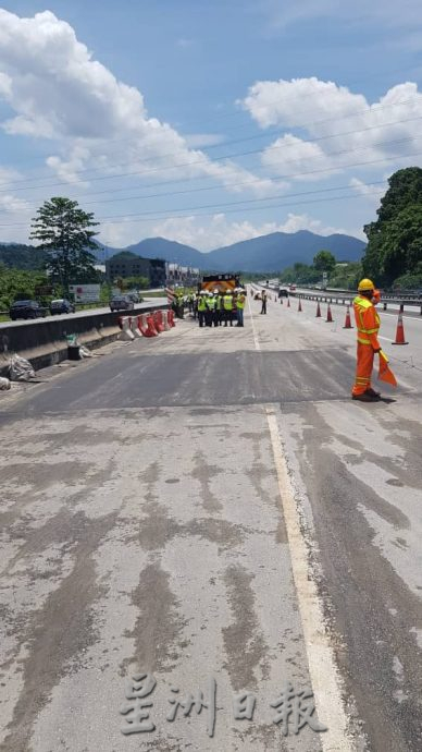 南北大道272.6公里往北 路陷补好待重铺