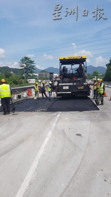 南北大道272.6公里往北 路陷补好待重铺