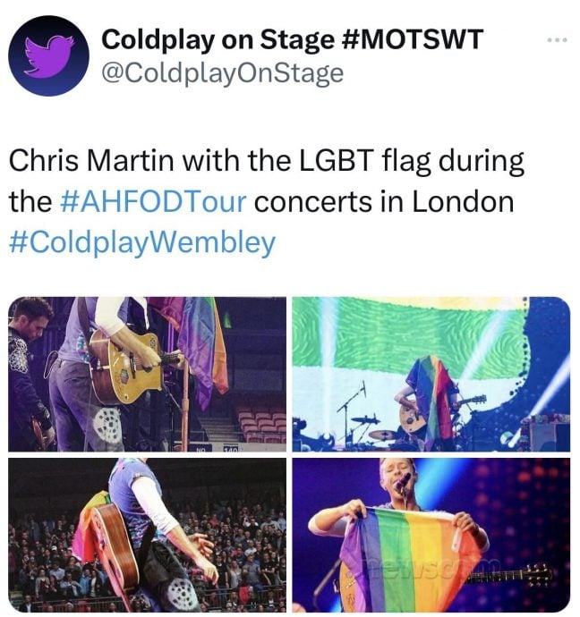 指责Coldplay挺LGBT·伊党促取消演唱会