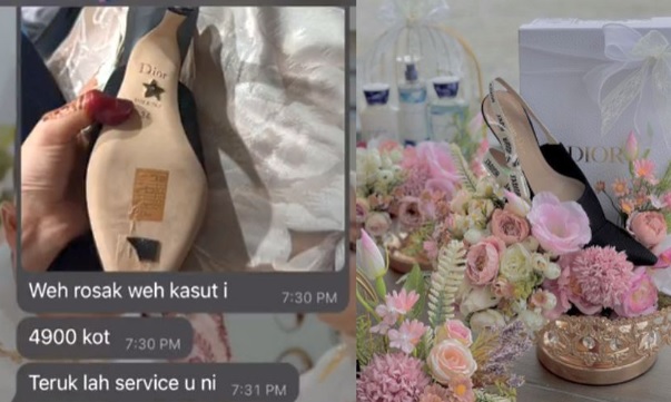  視頻|用雙面膠貼​Dior鞋底  商家：印跡除不掉 賠了RM4900 