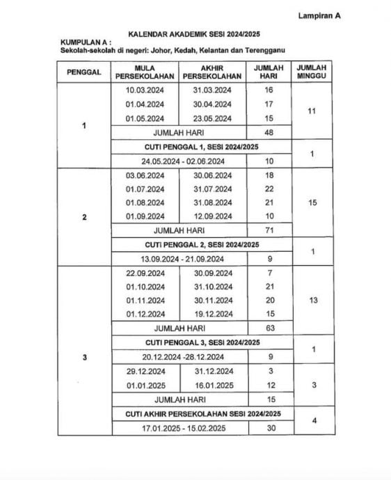  2024∕2025新学年上课时间表出炉 学校假期缩短近1个月了！