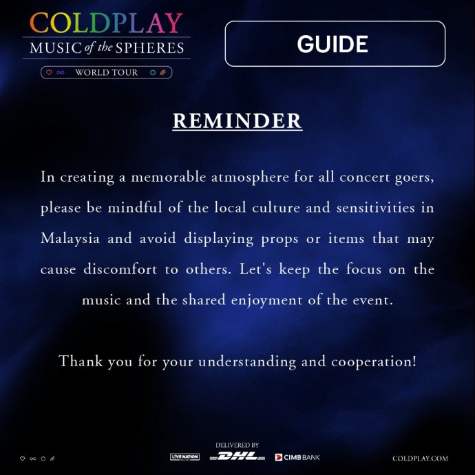 Coldplay印尼开唱爆冲突！大马主办方吁勿带敏感物