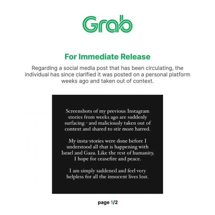  社媒涌抵制Grab  大马Grab急发文灭火 