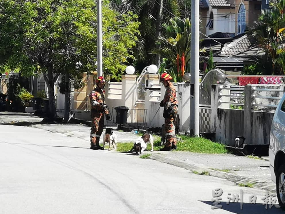 倪可汉住家疑遭纵火｜吉隆坡消防总部消防犬 出动到场搜证