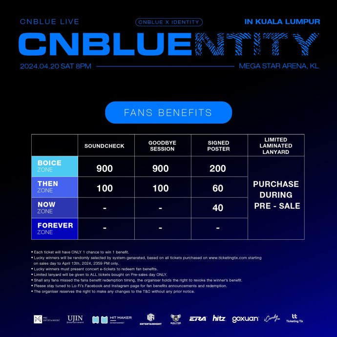 CNBLUE 420大马开唱 门票229日公开发售