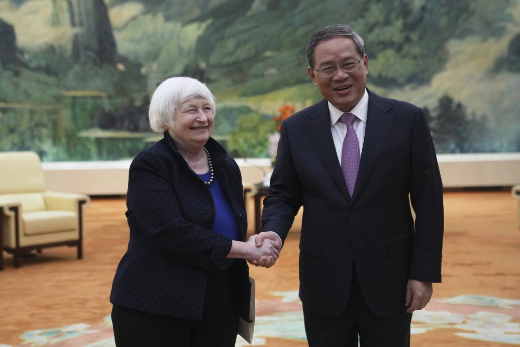 李强叶伦CHINA US DIPLOMACY:US Treasury Secretary Janet Yellen visits China