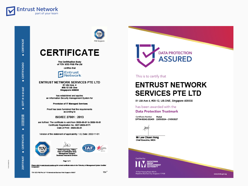 Entrust Network Awarded ISO 27001 And Data Protection Trustmark