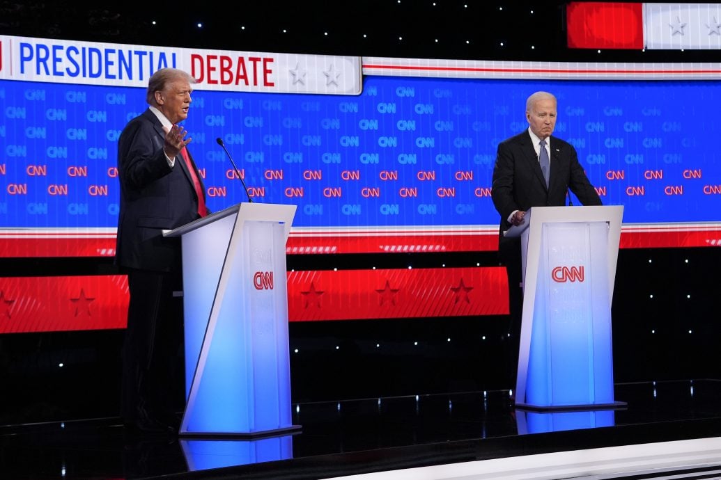 2024美国总统选举首场辩论 拜特在辩论开始时没有握手
