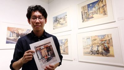 李威賢“序曲”畫展 至30日   21甲街景水彩畫邀觀賞 