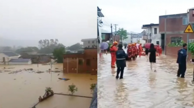 廣東洪水“水淹到二樓”……  城鎮滅頂變河道   村民哭：家人失聯