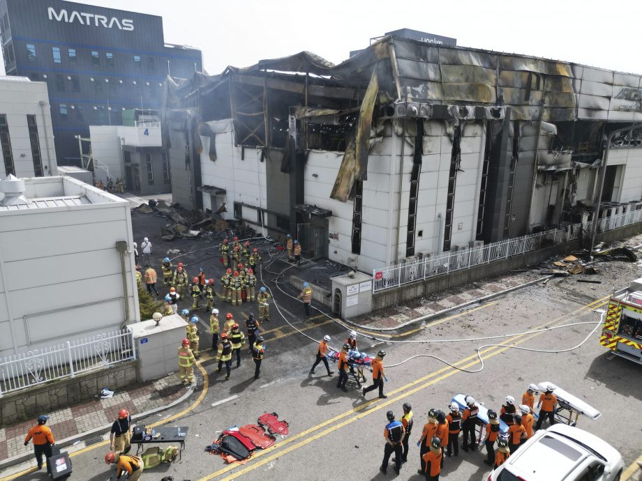  跟進∕ 韓國電池工廠大火升至22死　消防部門：包括18名中國公民