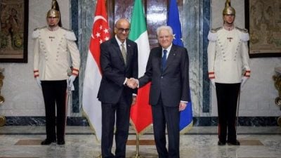 新加坡总统出访意大利 探讨加强双边合作