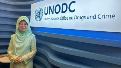花蒂玛访印尼 . 与联合国毒品罪案办公室会议
