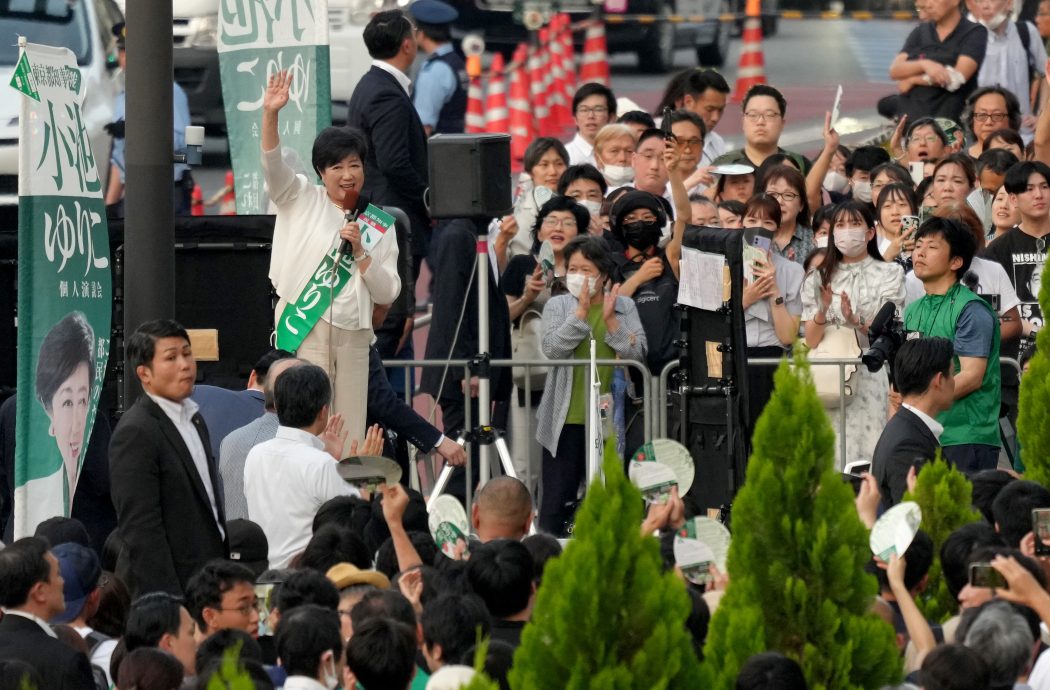 東京都知事選舉7日投票  小池支持率領先