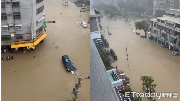 颱風“格美”釀高雄多區淹水 美術館住宅區成「黃河」