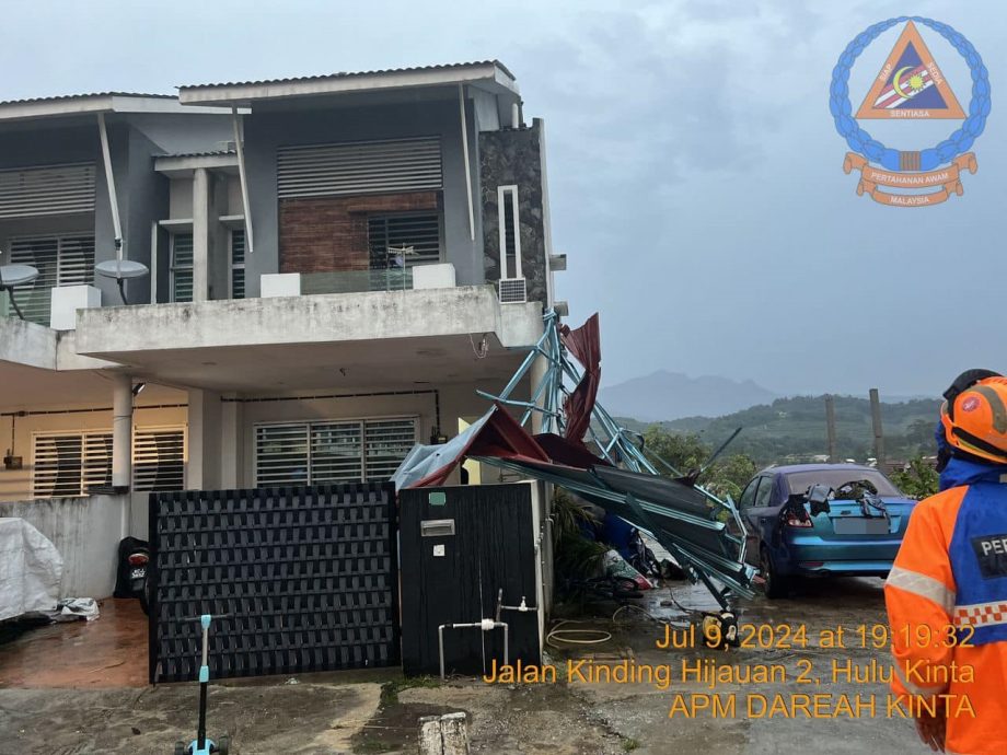 暴雨引发风灾 京丁柏迈花园数住家遭殃