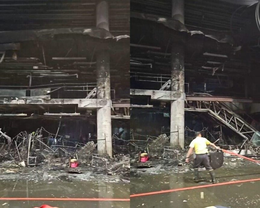  曼谷机场快线站附近凌晨大火 约30家商铺烧毁 