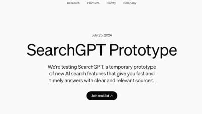 OpenAI测试搜寻引擎SearchGPT挑战谷歌
