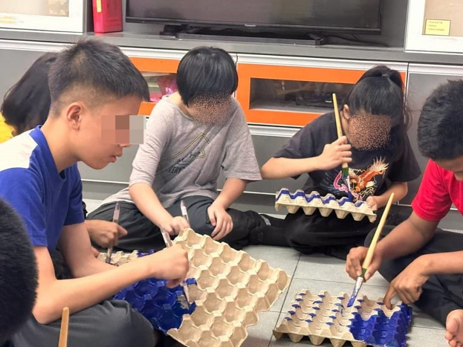 暖勢力：瓜登中華維新小學特殊教育班學生製作輝煌條紋迎接國慶日，展現愛國之心。