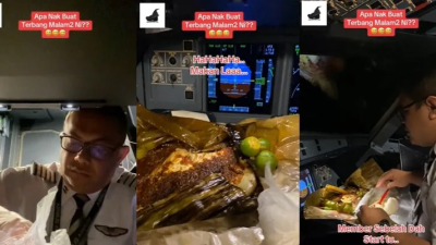 视频|机长飞行途中享美食 3.7万英尺高空吃烤鱼