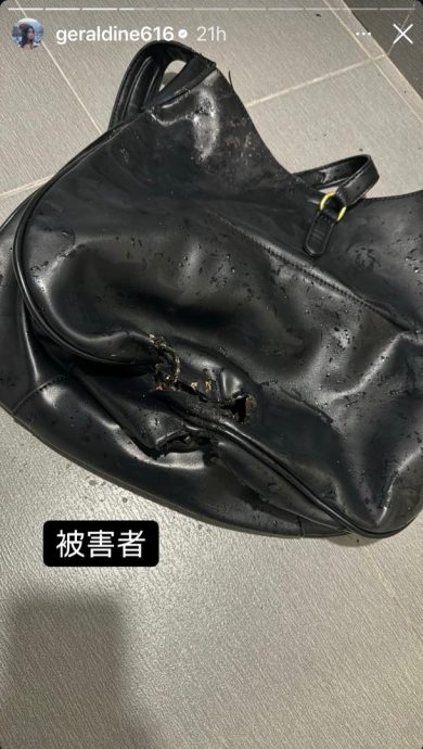  颜慧萍曝充电宝无故爆炸 包包着火烫伤腿