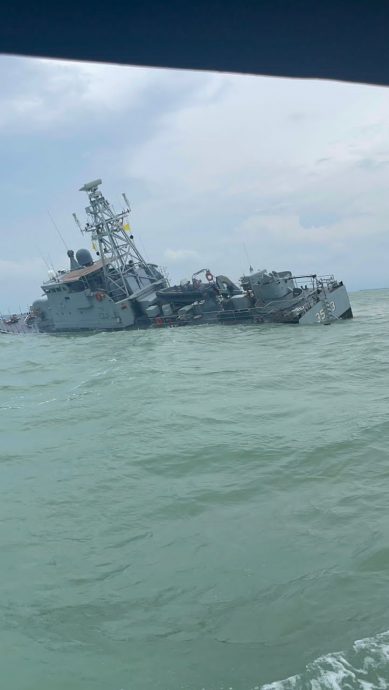 （已簽發）全國：視頻｜軍艦船體滲水後完全沉沒，船上39船員安全撤離