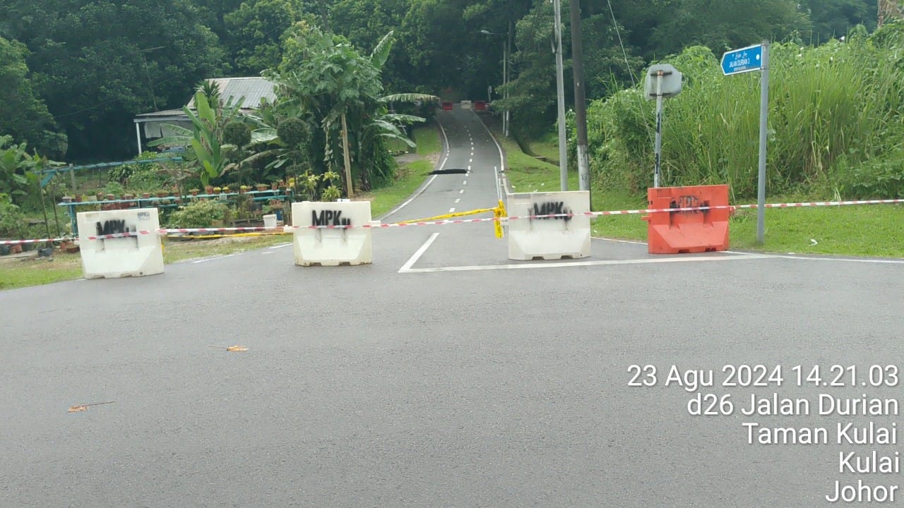 （已簽發）柔：**顯刊**大古來發生道路塌陷暫時關閉 陳韋澌：承包商明日展開維修工作