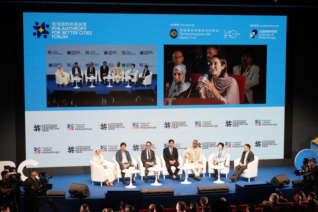 The third plenary was entitled “Launch of the Commission on Asian Philanthropy: The Asian Way of Giving: Unleashing the power of Asian philanthropy for a sustainable future.” The panellists include (from left) Her Highness Princess Nouf bint Muhammad AlSaud, CEO of King Khalid Foundation; Ichiro Kabasawa, Executive Director of The Nippon Foundation; Dr Gabriel Leung, Executive Director, Charities and Community of The Hong Kong Jockey Club and IoP Director; Haryo Mojopahit, Managing Director of IDEAS Dompet Dhuafa Republika; Aditya Natraj, CEO of Piramal Foundation; Beili Shen, Vice Chairperson of China Soong Ching Ling Foundation. The panel discussion was moderated by Warren Ang, Founder and CEO of Voyage.