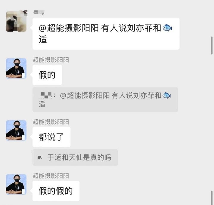 传刘亦菲秘恋于适 网民私讯狗仔求证