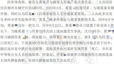 妻子发现丈夫出轨 藏刀枕下半夜杀夫