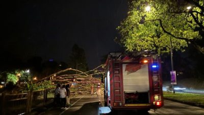 中秋夜 暴风雨来袭 新山 古来 边佳兰 峇株皆中招