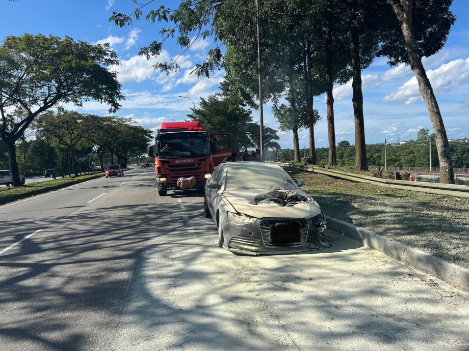 *已簽發* 柔：志願消防員赴捉蛇遇汽車失火 隨機應變用7支滅火器控制火勢