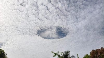 麻坡出现“雨幡洞云”奇观   历时逾半小时