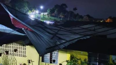 暴風雨致樹倒吹飛屋頂 哥打警方派員到場援助