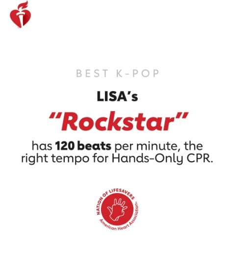 Lisa新歌《Rockstar》成急救神曲！ 美國心臟協會：節拍符CPR節奏