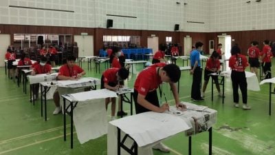 逢甲杯全国中学书法赛　 培元独中53师生挥毫