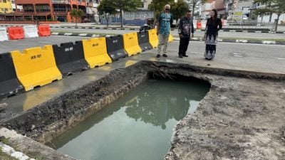 甲市賽阿都阿茲路 | 大坑重建或需一年半載 周邊下沉龜裂憂再坍塌