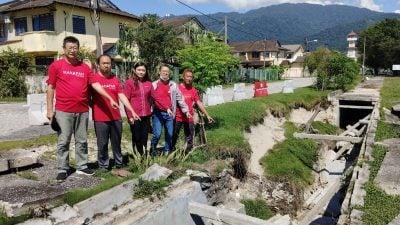 金寶綠巖路溝渠坍塌 承包商28日修復