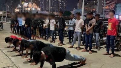 金邊年輕人深夜聚集 警方不捉人只體罰