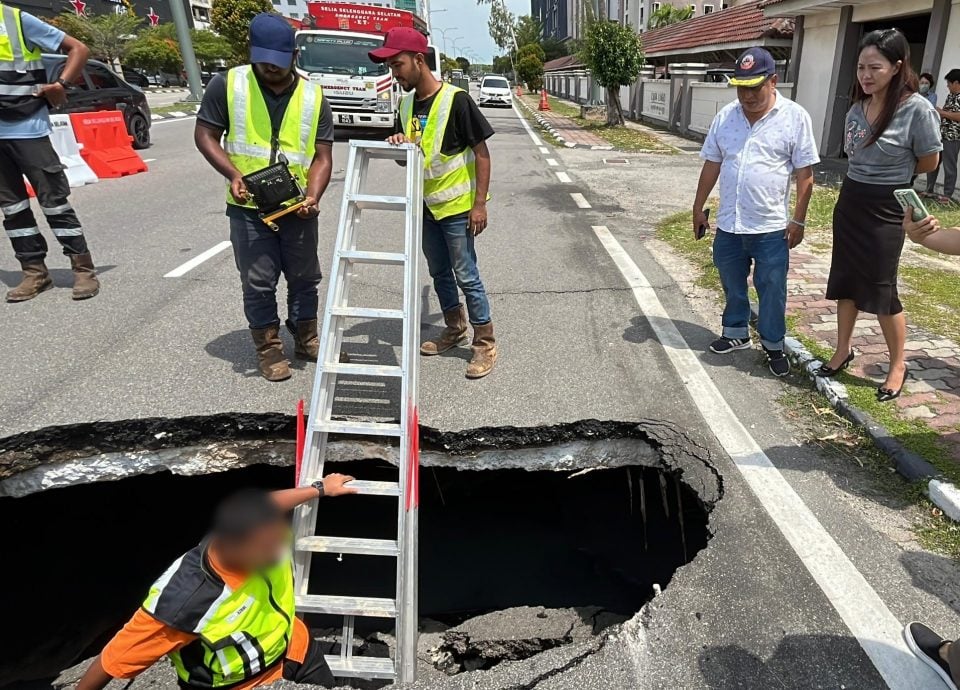 （古城封面主文）马路出现骇人大坑 工程局将封锁部分路段