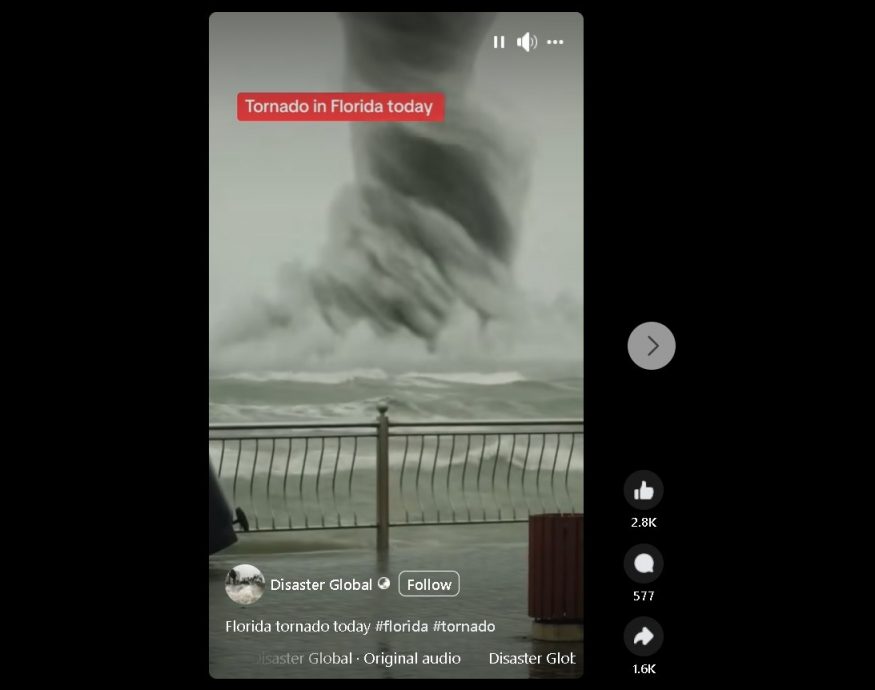 （求真）“米尔顿”登陆美国佛罗里达，部分龙卷风来袭视频是假的！