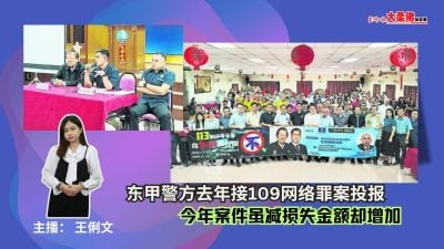 大柔佛三分鐘 | 東甲警方去年接109網絡罪案投報 今年案件雖減損失金額卻增加