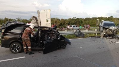 为逃警察检查 休旅车闯逆向车道与货卡猛撞